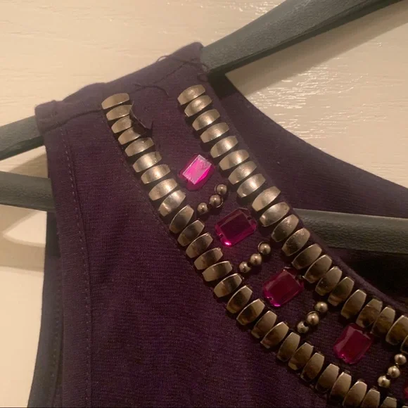 Purple Bejewled Flare Tail Dress - Picture 15 of 16